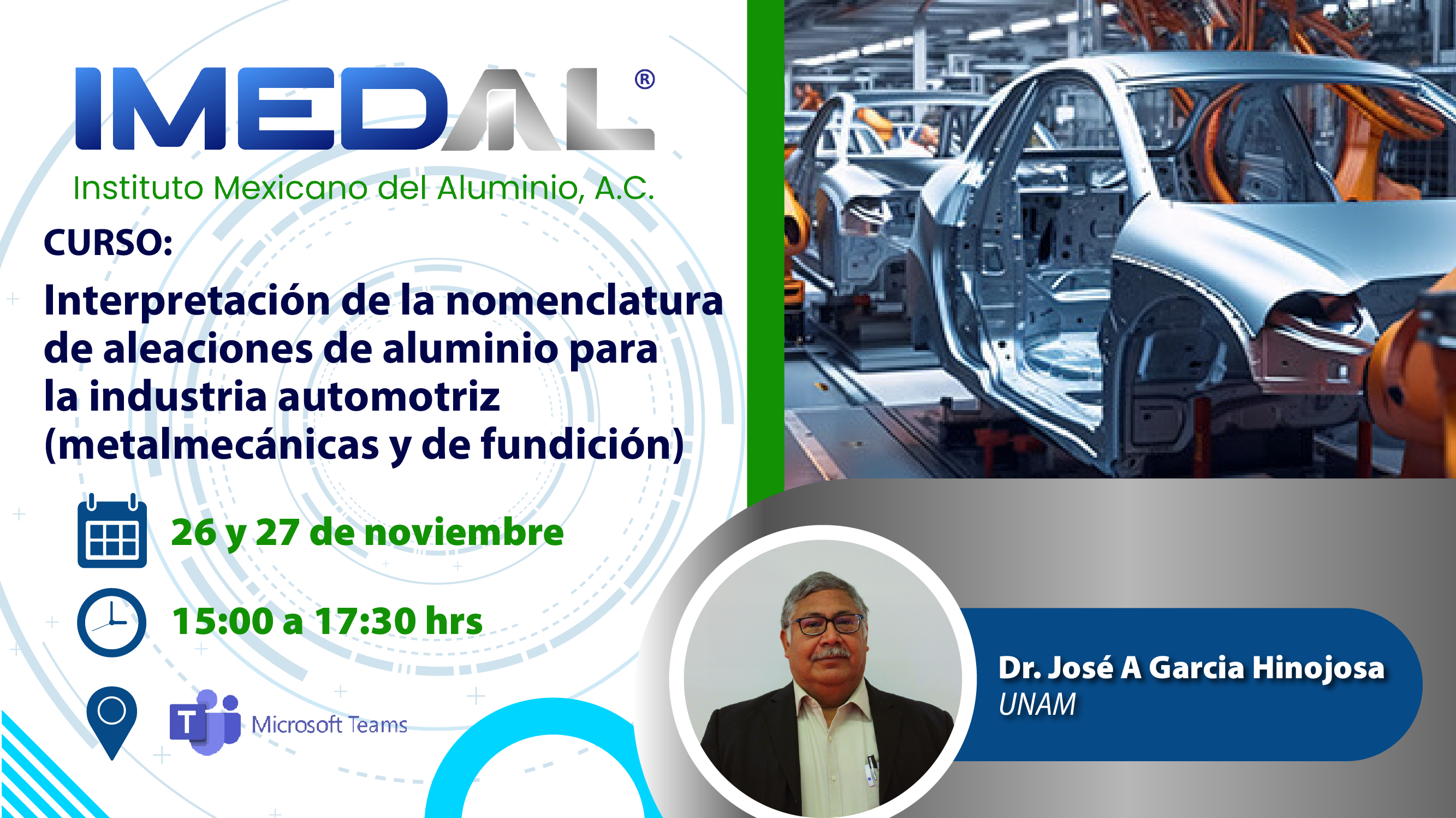 Curso: Interpretación de la nomenclatura de aleaciones de aluminio para la industria automotriz (metalmecánicas y de fundición)